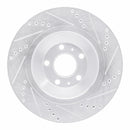 R1 04-18 Audi A8 Rear Left Drilled & Slotted Silver Brake Rotor