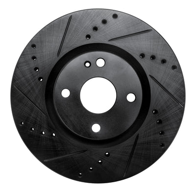 R1 16-25 Fiat 124 Spider Front Left Drilled & Slotted Black Brake Rotor
