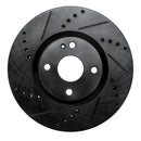 R1 16-25 Fiat 124 Spider Front Left Drilled & Slotted Black Brake Rotor