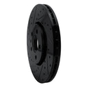 R1 98-18 Audi A1 (Mexico) Front Left Drilled & Slotted Black Brake Rotor