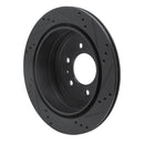 R1 04-08 Ford F-150 4WD Front Left Drilled & Slotted Black Brake Rotor