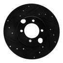 R1 83-93 Jaguar XJRS Rear Left Drilled & Slotted Black Brake Rotor