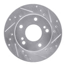 R1 94-96 Nissan 240SX Front Right Drilled & Slotted Silver Brake Rotor