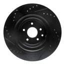 R1 08-24 Infiniti G37 Front & Rear Drilled & Slotted Black Brake Rotor Set