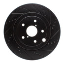 R1 18-25 Subaru WRX Rear Right Drilled & Slotted Black Brake Rotor