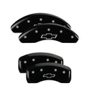 MGP 4 Caliper Covers Engraved Front & Rear Bowtie Black finish silver ch