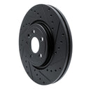 R1 17-19 Jaguar F-Pace Front Right Drilled & Slotted Black Brake Rotor