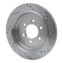 R1 07-17 Ford Expedition Rear Left Drilled & Slotted Silver Brake Rotor