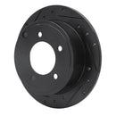 R1 07-17 Chrysler 200 Rear Left Drilled & Slotted Black Brake Rotor