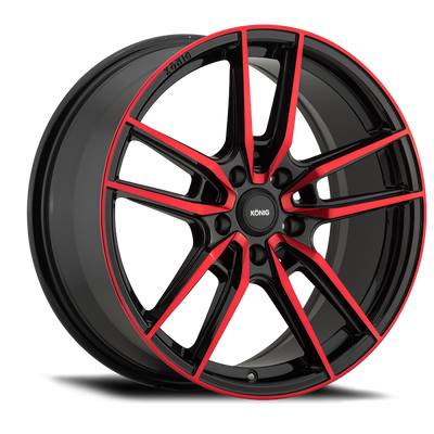 Konig Myth 17x8 5x114.3 ET43 Gloss Black w/ Red Tinted Clearcoat