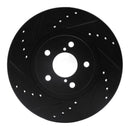 R1 90-16 Saab 9-2X Front Left Drilled & Slotted Black Brake Rotor