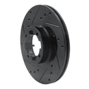 R1 85-94 Subaru GL-10 Front Left Drilled & Slotted Black Brake Rotor
