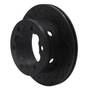 R1 02-06 Dodge Sprinter 3500 Rear Left Drilled & Slotted Black Brake Rotor