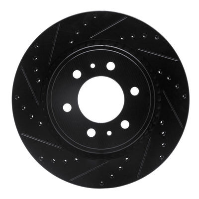R1 07-21 Ford Expedition Front Left Drilled & Slotted Black Brake Rotor