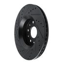 R1 18-25 Jeep Gladiator Front Right Drilled & Slotted Black Brake Rotor
