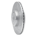 R1 01-05 Mazda Miata Front Right Drilled & Slotted Silver Brake Rotor