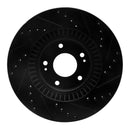 R1 13-20 Hyundai Santa Fe Sport Front Left Drilled & Slotted Black Brake Rotor