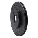 R1 96-11 Chrysler Crossfire Front Left Drilled & Slotted Black Brake Rotor