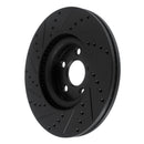 R1 17-20 Lincoln MKZ Front Right Drilled & Slotted Black Brake Rotor