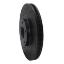 R1 03-05 Nissan Maxima Front Left Drilled & Slotted Black Brake Rotor