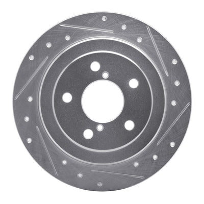 R1 90-08 Saab 9-2X Rear Right Drilled & Slotted Silver Brake Rotor