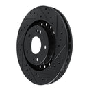 R1 93-99 Dodge STEALTH Front Right Drilled & Slotted Black Brake Rotor
