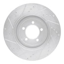 R1 03-05 Lincoln AVIATOR Front Right Drilled & Slotted Silver Brake Rotor