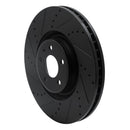 R1 12-18 Audi A7 Quattro Front Left Drilled & Slotted Black Brake Rotor