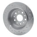 R1 18-25 Jeep Wrangler Rear Left Drilled & Slotted Silver Brake Rotor
