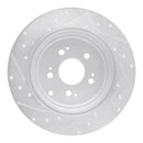 R1 06-14 Honda Ridgeline Rear Right Drilled & Slotted Silver Brake Rotor