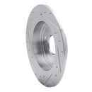 R1 07-14 Suzuki SX4 Rear Right Drilled & Slotted Silver Brake Rotor