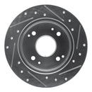 R1 92-97 Acura CL Rear Left Drilled & Slotted Silver Brake Rotor