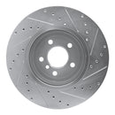 R1 11-19 BMW 535D xDrive Front Left Drilled & Slotted Silver Brake Rotor