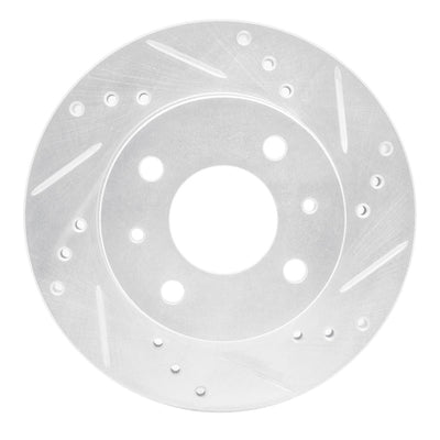 R1 95-00 Nissan 200SX Front Right Drilled & Slotted Silver Brake Rotor