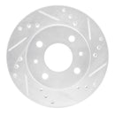 R1 95-00 Nissan 200SX Front Right Drilled & Slotted Silver Brake Rotor