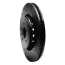 R1 14-23 Dodge Charger Front Right Drilled & Slotted Black Brake Rotor