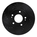 R1 17-22 Hyundai Ioniq Front Left Drilled & Slotted Black Brake Rotor