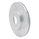 R1 13-25 Honda Civic Front Drilled & Slotted Silver Brake Rotor Set