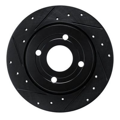 R1 18-22 Ford Ecosport Rear Left Drilled & Slotted Black Brake Rotor