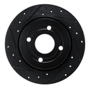 R1 18-22 Ford Ecosport Rear Left Drilled & Slotted Black Brake Rotor