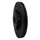 R1 99-04 Audi S6 Front Right Drilled & Slotted Black Brake Rotor