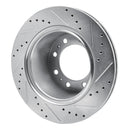 R1 09-24 Dodge Ram 4000 Front & Rear Drilled & Slotted Silver Brake Rotor Set