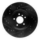 R1 04-10 BMW 650I Convertible Rear Right Drilled & Slotted Black Brake Rotor