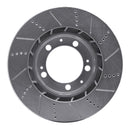 R1 86-91 Porsche 944 Except Turbo Right Front Drilled & Slotted Silver Brake Rotor