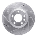 R1 11-18 Porsche Cayenne Front & Rear Drilled & Slotted Silver Brake Rotor Set