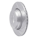 R1 05-08 BMW 750LI Rear Right Drilled & Slotted Silver Brake Rotor