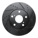 R1 92-06 Lexus ES300 Front Right Drilled & Slotted Black Brake Rotor