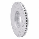 R1 15-21 Ford Edge Front Right Drilled & Slotted Geo-Carbon Rotor