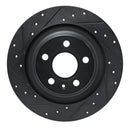 R1 -25 Volvo XC40 Rear Left Drilled & Slotted Black Brake Rotor