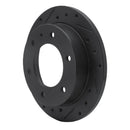 R1 88-95 Isuzu AMIGO Rear Left Drilled & Slotted Black Brake Rotor